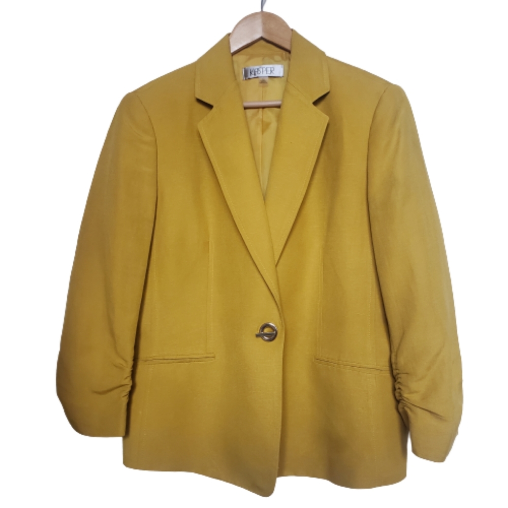 Kasper Linen Blend, Toggle Closure, Notch Collar … - image 5